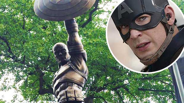 earth x captain america statue