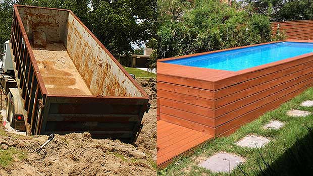 How to Craft a Gorgeous Swimming Pool Out of a Dumpster - Your Daily Dish