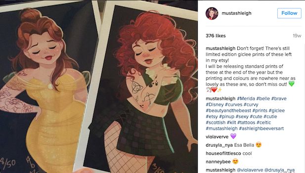 Artist Ashleigh Beevers Reimagines Disney Princesses As Curvy Pin Ups 7495